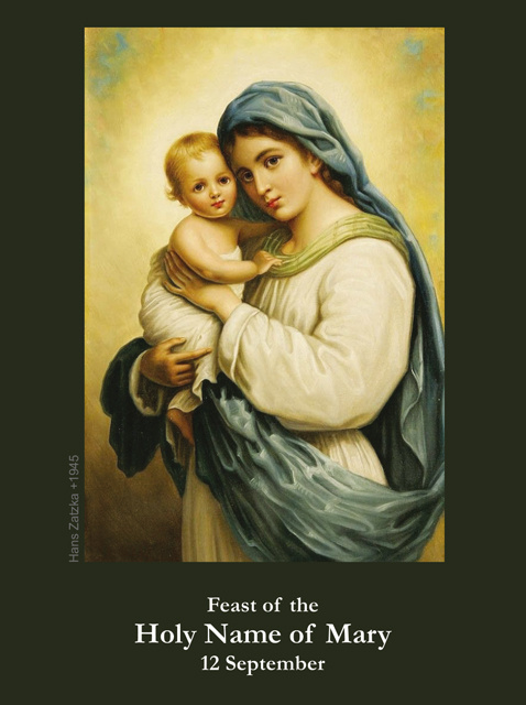 SEPTEMBER 12th: Holy Name of Mary Prayer Card***BUYONEGETONEFREE***